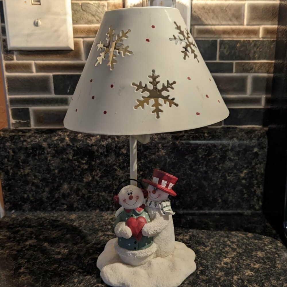 Crazy Mountain Home Snowman Tea Light Candle Holder Lamp Style Shady Knoll VGUC